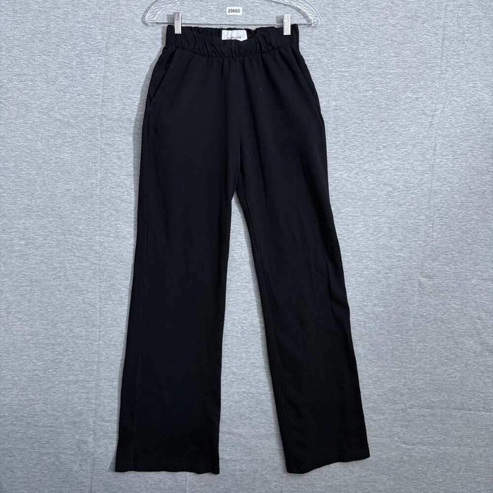 Talentless Women's Small Black Cotton Pull On E-Waist Straight Leg Sweatpants